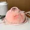 Otoño e invierno nuevo bolso de mujer tipo pelo bolsa de calabaza bolso de mano con cordón de cuerda tejida bolso de hombro bolso cruzado de felpa