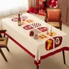 2026 Nuevo Modelo Cubierta Decorativa de Año Nuevo Tela Mantel de Mesa Mantel Festivo Impermeable a Prueba de Aceite Lavable Año del Caballo Mantel para Mesa de Café