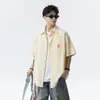 Camisa a Rayas de Manga Corta Estilo Japonés Dopamine para Hombre 2026 Primavera Nueva Tendencia Versátil Holgada Casual Camisa Chaqueta