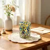 Portavelas de Cerámica Hechos a Mano con Puntos de Colores y Logo Personalizado de Fábrica, Vasos Creativos de Cera para Aromaterapia, Vasos de Aromaterapia para Casas de Huéspedes y Hoteles