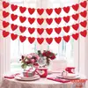 Suministros para Bodas Día de San Valentín Bandera de Amor de Fieltro Banner con Forma de Corazón No Tejido Cortina de Puerta de Corazón Rojo DIY Gratis