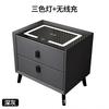 Mesa de Noche Inteligente, Moderna y Simple, Hecha de Madera Maciza, con Carga Inalámbrica e Iluminación, Multifuncional para Dormitorio Principal, Almacenamiento Multifuncional para el Hogar