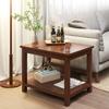 Mesa de Centro Pequeña para Sala de Estar, Mini Mesa Cuadrada de Estilo Antiguo, Mesa de Esquina para Sofá con Patas de Madera Maciza, Mesa Cuadrada para Balcón