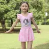 Tecido de Poliéster Roupa de Banho Infantil Moda Meninas Princesa Fofa Confortável Roupa de Banho para Crianças de Meia-idade e Grandes Roupa de Banho de Verão para Praia