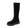 Botas Altas para Mujer 2025 Otoño Nuevo Estilo Piel Genuina Retro Europeo Versátiles Hasta la Rodilla Delgadas Botas de Moda