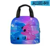 Bolsa de almuerzo con estampado de dibujos animados de Stitch transfronteriza para estudiantes de primaria y secundaria, lonchera térmica, bolso de mano, bolsa de comida para niños