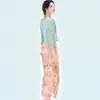 Vestido estampado sin mangas moderno y elegante + cárdigan de color liso 2026 nuevo conjunto de dos piezas cheongsam mejorado estilo chino