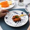 Plato nórdico de cerámica pintado a mano para el hogar, plato hondo, plato para restaurante, plato occidental, plato para desayuno, plato para fruta, plato para bistec, plato ins