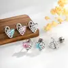 Moda y Diseño Único, Forma de Corazón con Circonita Estilo Pareja Dulce y Fresco Pendientes de Hélice para Cartílago de la Oreja con Cierre de Rosca