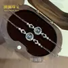 Pulsera de Huevo de Jade con Diseño de Espuma de Agua Natural con Incrustaciones de Plata 925, Pulsera Versátil de Diamantes de Nuevo Estilo Chino
