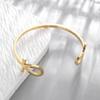 Nuevo brazalete de acero inoxidable de alta gama Ala moda de Oriente Medio transfronterizo 8 aperturas en forma de C ajustables tres colores opcionales