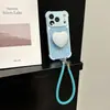 Funda de Epoxy de Color Sólido Simple Adecuada para iPhone 17 Pro Max con Asa, 16 Soporte, 15/16 Pro Anti-Caída Funda para Teléfono 15