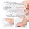 Almohadilla de gel transparente para media almohadilla delantera, almohadilla de gel para media almohadilla, almohadilla de gel para tacones altos, antideslizante, descompresión, para mujer, tarjeta roja