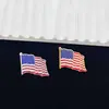 Insignia de Bandera Americana Oro y Plata Accesorios de Ropa Broche de Bandera Broche de Mariposa Broche Insignia Aleación Esmalte