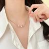 Collar sencillo, dulce, fresco y ligero de lujo para mujer, estilo de guisantes de la suerte, cadena de clavícula para chica sexy, diseño de nicho de verano de gran sentido.