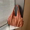 Nova Bolsa de Ombro Grande e Simples Estilo Coreano para Mulheres, Bolsa Tote Leve de Nylon com Múltiplos Bolsos, Adequada para Passeios e como Bolsa de Mãe