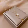 Mariposa Streamers ~ Nuevo Diseño de Nicho Cadena de Clavícula de Lujo Francés Acero de Titanio 18K Mariposa de Concha Madre Collar Y para Mujeres