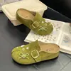 Meias-pantufas com Solado Grosso e Biqueira Aberta para Mulheres, Uso Externo, Nova Moda Outono 2026, Versátil Casual para Pessoa Preguiçosa, Sapatos Birkenstock Antiderrapantes