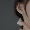 Pendientes de Jade Hetian de Gato Hueco Corea del Sur Lindos Dulces Chica Suave Moda Nacional Nuevas Cuentas de Transferencia de Jade Pendientes de Gatito