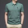 Camisa polo de comercio exterior para hombre, productos europeos, camiseta de manga corta de verano para hombre, cuello de solapa para mediana edad, informal, holgada, bordado, fábrica de hombres