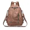 Mochila retrô nova transfronteiriça em couro macio, grande capacidade, versátil, moderna, simples e fácil de combinar, adequada para viagens e como mochila escolar.