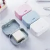 Jabonera portátil con tapa para dormitorio de estudiantes, baño, almacenamiento de viaje sencillo