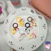 Hebilla de Resorte I81 Llavero Lindo de Dibujos Animados Gato Donut Gato Siamés Estilo Ktins Colgante para Mochila Escolar Auriculares
