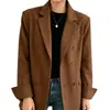 Elegante e estiloso blazer coreano de comprimento médio da moda Dongdaemun, blazer de corte solto estilo coreano