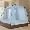 2026 Novo Modelo Cor Sólida Sem Instalação Abertura Rápida Automática Cama de Barraca de Verão com Mosquiteiro com Fundo Completo Cama Anti-Queda e Anti-Mosquito
