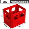 Caja de almacenamiento apilable creativa para cerveza y pilas, caja de almacenamiento de pilas estilo caja de cerveza apilable y ampliable