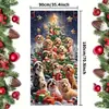 Nova Capa de Porta de Natal Transfronteiriça Papai Noel Feliz Natal Decoração Arranjo Bandeira Bandeira Suspensa Externa
