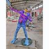 Escultura de fibra de vidrio galvanizada a gran escala para exteriores, espejo personalizado, escultura de dibujos animados, decoración, hermoso paisaje, adornos cuadrados