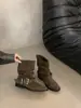 Botas Apiladas Arrugadas con Hebilla Estilo Retro para Mujer 2026 Verano Nuevas Botines de Tacón Grueso Botas Vaqueras Western Mellard