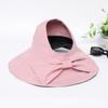 Sombrero Visera de Verano para Mujer Estilo Coreano Negro de Goma con Lazo, Sombrero para el Sol para Playa, Protección Solar, Transpirable