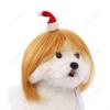 Peluca nueva para mascotas tocado para gato y perro con flequillo bob accesorios divertidos para el pelo de mascotas accesorios de cosplay para mascotas