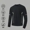 [Envio Rápido] Camiseta Masculina de Manga Longa, Roupa Íntima Masculina de Outono, Corte Amplo, Camada Base Elástica, Camiseta Masculina Estampada