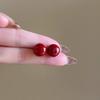 Pendientes de lazo rojo Angla, elegantes pendientes vintage de moda, delicados pendientes de alta gama para Año Nuevo, accesorios para mujer