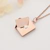 Cross-border novo amor coração coração envelope titânio aço colar moda clavícula corrente letras loveyou pingente feminino