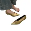 Zapatos de Tacón Alto Puntiagudos Color Bronce Dorado Talla 41 para Mujer, Nuevo Modelo 2025, Sexy Corte en V Retro Versátiles Tacones de Aguja Zapatos de Abuela