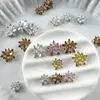 Joias de Zircônia para Nail Art Floco de Neve Explosivo Branco Champagne Novo Camada Dupla Floco de Neve Estéreo Diamante Acessórios para Unhas DIY Vestíveis