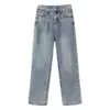 Jeans de Pierna Ancha High Street Americanos para Mujer, Invierno Tallas Grandes Nuevo Holgado Nicho Petite Pierna Recta Largo hasta el Suelo Modernos