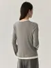 Suéter de Tricô Falso Duas Peças de Manga Longa Cuidadosamente Selecionado, Camisa Básica Feminina da Moda para o Trabalho, Roupa de Outono Estilo Coreano Slim Fit