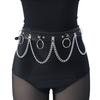 Cinturón de cuero ajustable para hombre y mujer, cinturón de vestir para traje, combinable, cadena decorativa para la cintura.