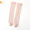 Nuevos Calcetines de Algodón para Niñas Bebés de Caña Media con Encaje de Lazo de Doble Puntada para Primavera y Verano, Boca Suelta, Calcetines Apilables para Niños