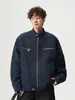 Chamarra corta de lona para hombre con cuello mao, colección primavera/otoño 2025, corte limpio holgado estilo workwear