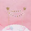 Adorno para Pastel Feliz Estrella de Cinco Puntas, Banner Brillante para Pastel de Cumpleaños, Decoración de Adorno para Pastel para Uso en Interiores