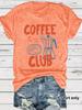 Amazon Exportación Transfronteriza Club de Café Camiseta de Moda de Manga Corta para Mujer al por Mayor de Punto Transfronterizo para Mujer