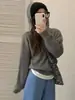 Suéter con capucha de color caramelo para usar como prenda exterior, nuevo otoño e invierno, holgado, casual, top de punto estilo coreano para mujer