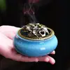 Quemador de incienso de cerámica horno grieta de hielo Horno Ge quemador de incienso celadón hogar sándalo áloe de madera bandeja aromaterapia quemador de incienso repelente de mosquitos quemador de incienso