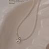 Collar de perlas de circonita con microincrustaciones de lujo ligero, diseño de nicho, cadena de clavícula, novedad 2024, popular cadena de suéter para mujer